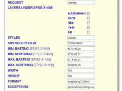 GUI for GetMap parameters
