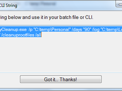 Generated CLI string