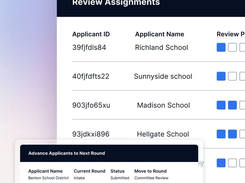 Simple reviewer tools: Reviewers can see their tasks, review applications, filter submissions, and collaborate with each other from one hub. Plus, anonymization tools help you remove bias.