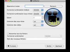 SubNamer screenshot (Mac OS X version)