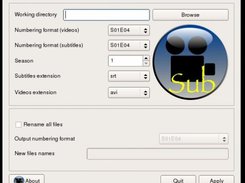 SubNamer screenshot (Linux (Gnome) version)