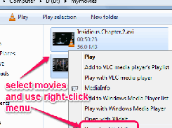 Select movie then right click to download
