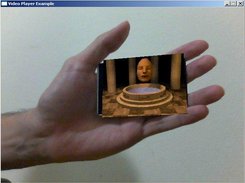 Video loaded on the marker, handled by mouse buttons.