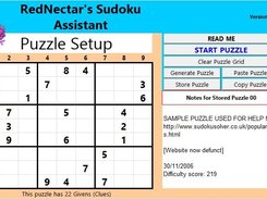 Puzzle setup page - Enter your own puzzle, choose an included puzzle or generate one