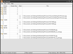 Files organized into clusters