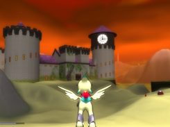 Flying behind the castle