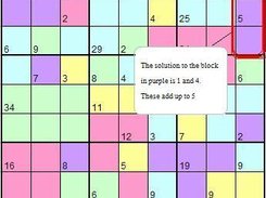 Cells of the same color are added up