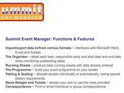 Summit Event Manager Screenshot 1