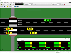 Simulation of a pedestrian crossing and TLS phase tracking