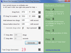 Auto Mouse Click Generator - Drag Generator