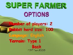 Options Menu, English language