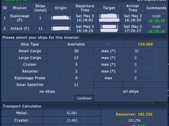 Send fleet page