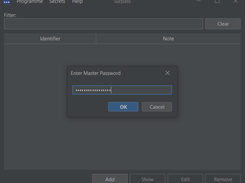 Enter master password to decrypt existing secrets.