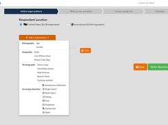 Survata Survey Builder - Respondent Selection