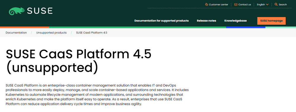 SUSE CaaS Platform Screenshot 1