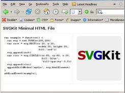 Minimal HTML with JavaScript code and resulting SVG.