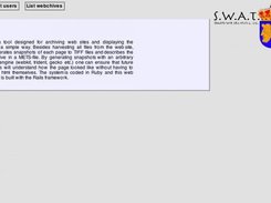 The first page of the web application.