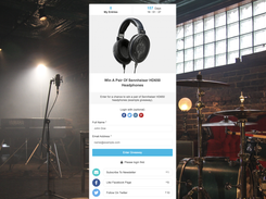Giveaway landing page
