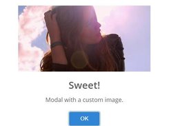 Sample popup - A message with a custom image