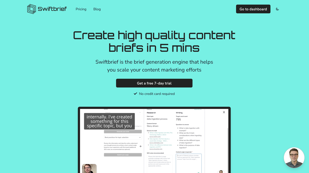 swiftbrief home page