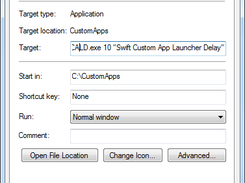 Shortcut Properties with Sytax