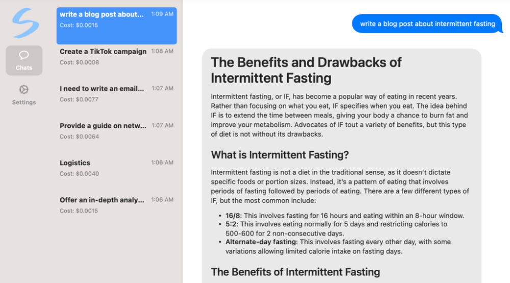 swiftGPT Screenshot 1