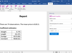 Import data from Stata to Word
