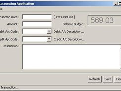Simple Accounting System - Transaction Screen