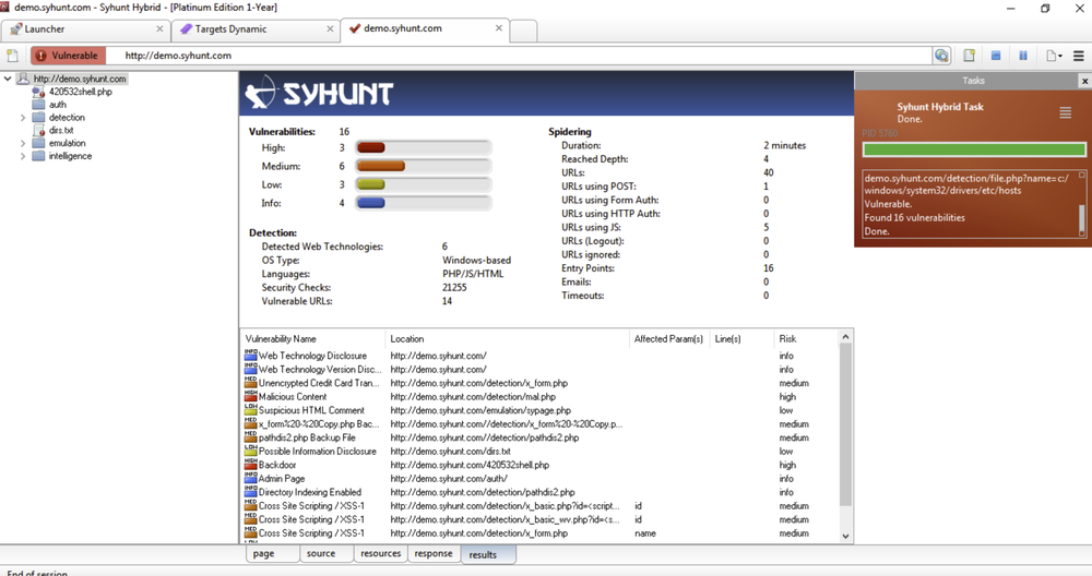 Syhunt Hybrid Screenshot 1