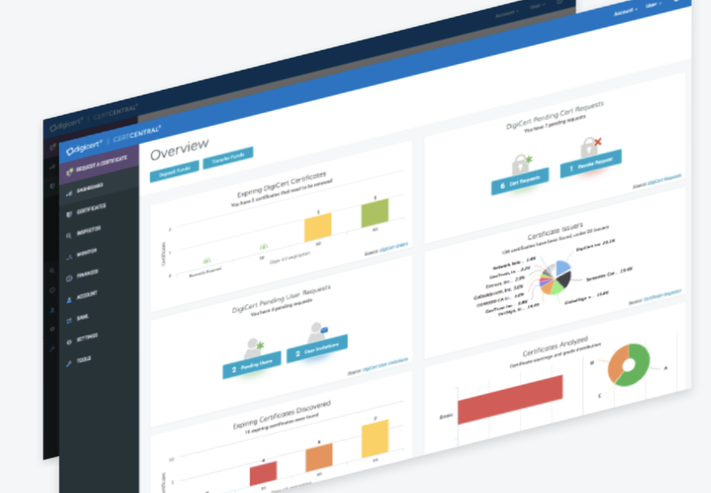 DigiCert CertCentral Screenshot 1