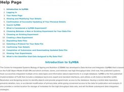 SyMBA has context-sensitive user help available on each page