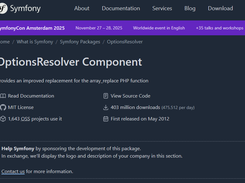 Symfony OptionsResolver Screenshot 1