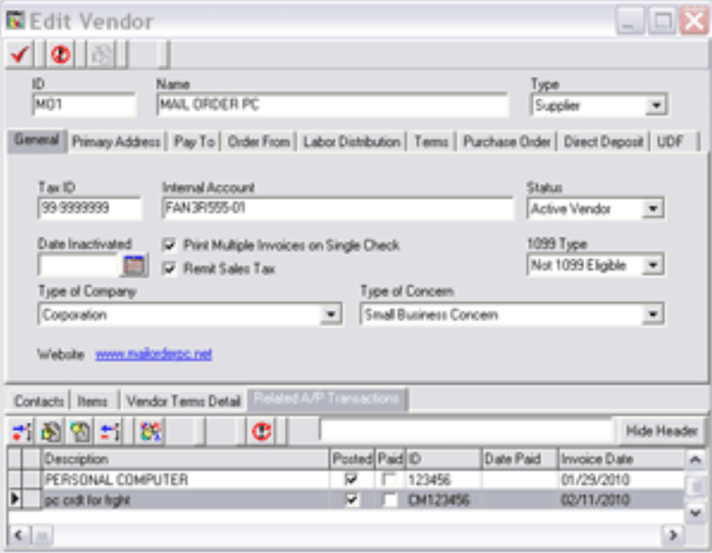 SYMPAQ SQL-AccountPayables