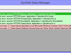 log screen showing errors