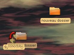 With desktop icon, drag the folder on it