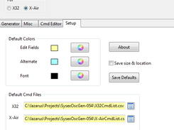 Setup screen