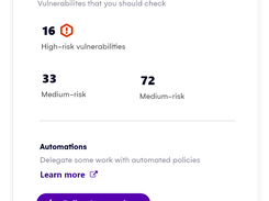 Security and Compliance Tile with Alerts