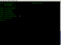 Syspert main screen showing all menus