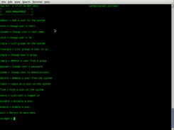 Syspert user administration screen