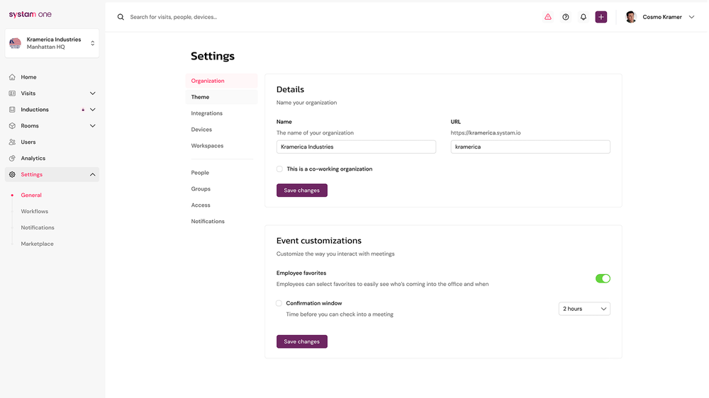 Systam One Dashboard boosts your front desk and provides an easy way of managing visitors.