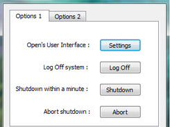 UI for selecting shutdown optiions