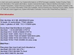 Systeminfo generated disk information