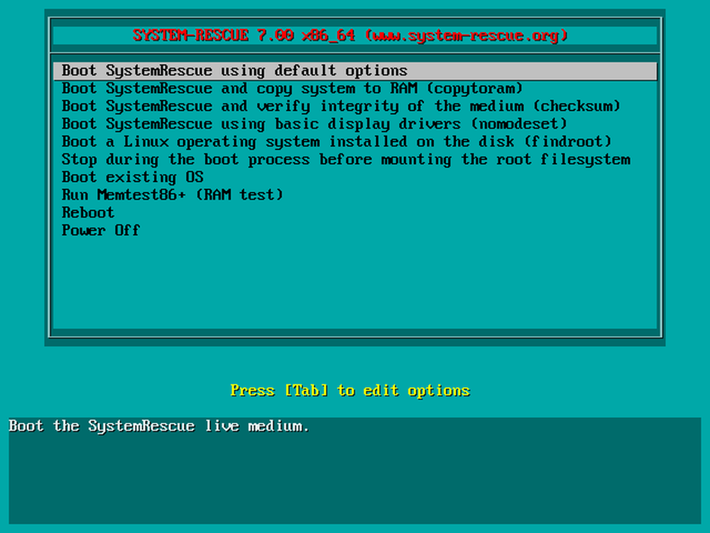 SystemRescue Screenshot 1