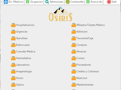 Menu Sistema Hospitalario Osiris