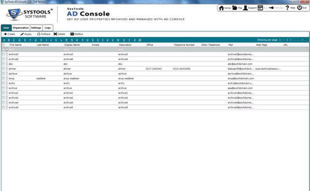 SysTools Active Directory Management Screenshot 1