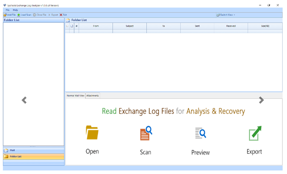 SysTools Exchange Log Analyzer Screenshot 1