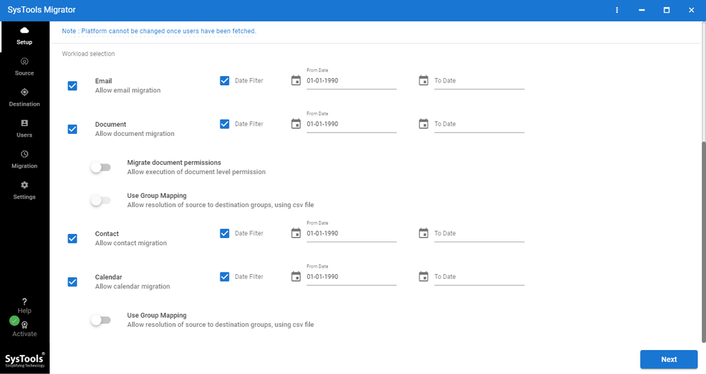 SysTools Email Migration Tool Screenshot 1