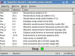 Reporter program showing current parameter values