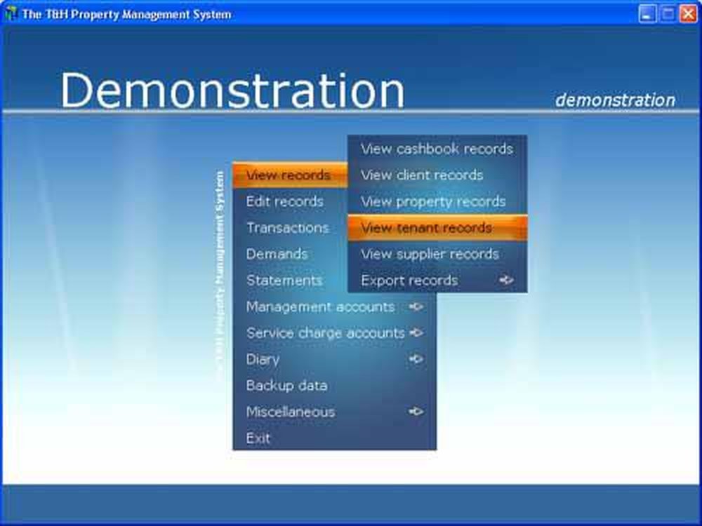 T&H Property Management System Screenshot 1