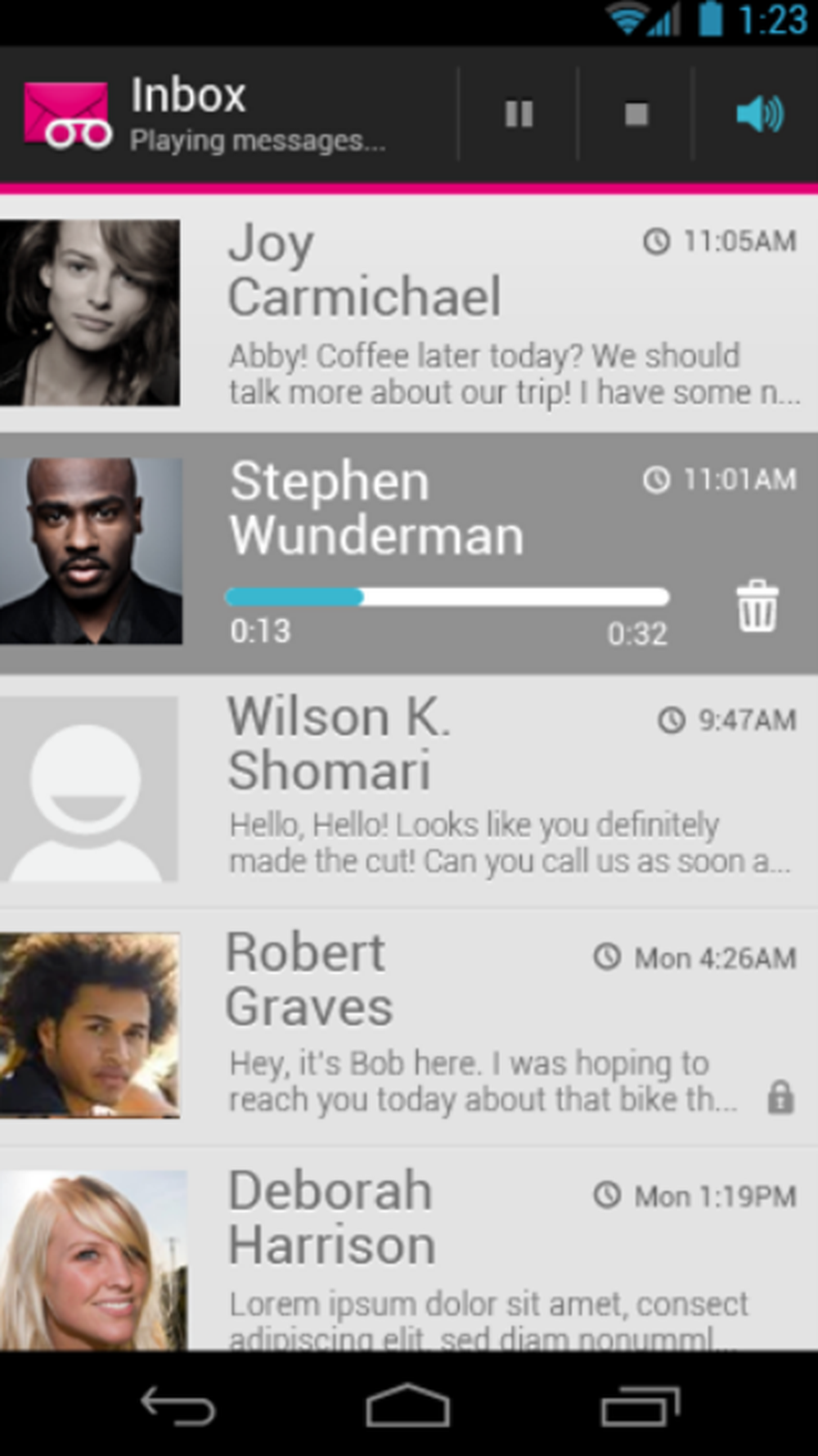 T-Mobile Visual Voicemail Screenshot 1